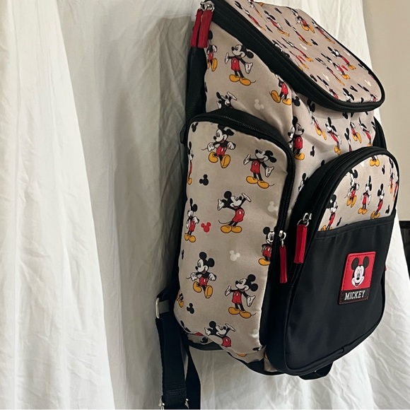 Disney Baby Backpack/Diaper Bag with Red Mickey Mouse Patch - Picture 3 of 16